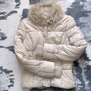 New York & Company Cream Puffer Jacket